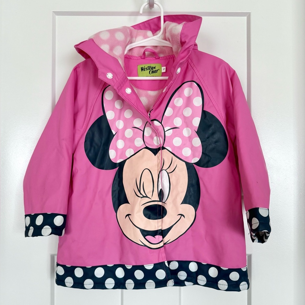 Western Chief Minnie Mouse Rain Jacket Toddler Girls 3T